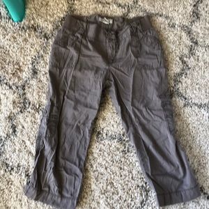 Gray maternity cropped pants